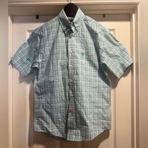 Wrangler George Strait Edition Men's Blue Plaid Short Sleeve Shirt Size Small